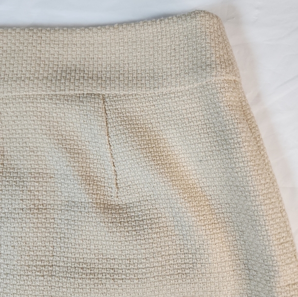 Vivienne Tam Beige Wool Textured A-Line Mini Skirt with Button Pockets Size 8 - Picture 9 of 12